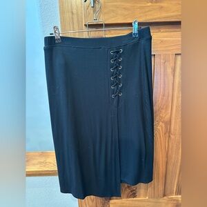 Elegant Black Slit Skirt